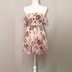Windsor Mini Dress Off The Shoulder Floral Pattern Size Small